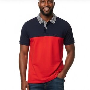 Tommy Hilfiger Red and Navy Polo Shirt